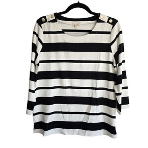 Laura Striped Long Sleeve Nautical Tee NEW Size Medium
